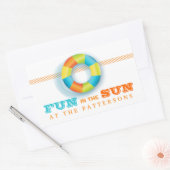 プールパーティー夏のおもしろいのSunステッカー 長方形シール (封筒)