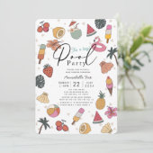 プールパーティー夏のアイテム男の子ベビーシャワー 招待状 (スタンド正面)