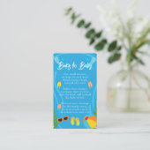 プールパーティー夏の男の子の本の赤ちゃんシャワー エンクロージャーカード (スタンド正面)