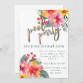 プールパーティー夏BBQ 招待状 (正面/裏面)