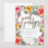 プールパーティー夏BBQ 招待状 (正面/裏面)