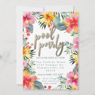 プールパーティー夏BBQ 招待状