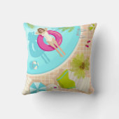 プールパーティー女子ビキニ夏ビーチ クッション (裏面)