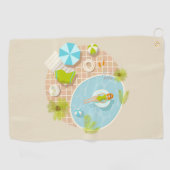 プールパーティー女子ビキニ夏ビーチ ゴルフタオル (横)