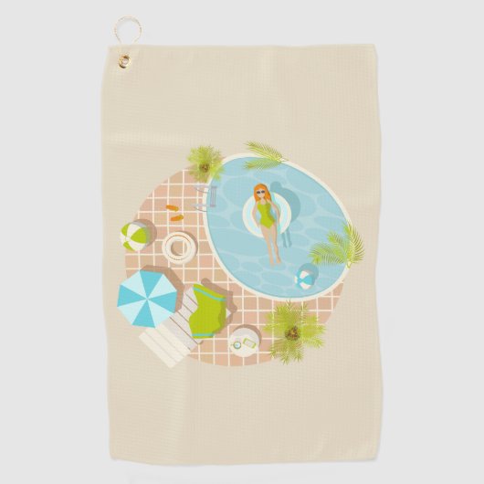 プールパーティー女子ビキニ夏ビーチ ゴルフタオル (正面)