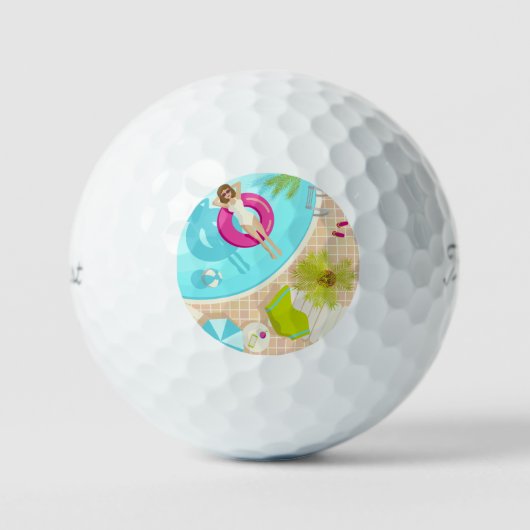 プールパーティー女子ビキニ夏ビーチ ゴルフボール (正面)