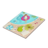 プールパーティー女子ビキニ夏ビーチ タイル (側面)