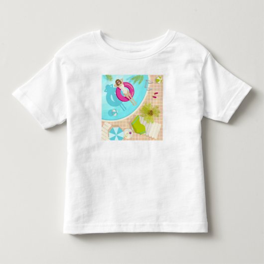 プールパーティー女子ビキニ夏ビーチ トドラーTシャツ (正面)
