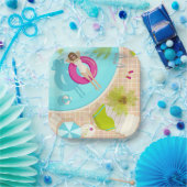 プールパーティー女子ビキニ夏ビーチ ペーパープレート (パーティー)