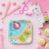 プールパーティー女子ビキニ夏ビーチ ペーパープレート (パーティー)