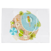 プールパーティー女子ビキニ夏ビーチ ラージペーパーバッグ (裏面)