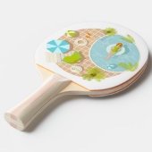 プールパーティー女子ビキニ夏ビーチ 卓球ラケット (正面アングル)