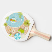 プールパーティー女子ビキニ夏ビーチ 卓球ラケット (横)