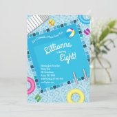 プールパーティー子供の誕生日サマー 招待状 (スタンド正面)