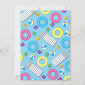 プールパーティー子供の誕生日サマー 招待状 (裏面)