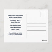 プールパーティー少年 スイミング キッズ バースデー インビテーション (裏面)