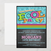 プールパーティー招待状 招待状 (正面/裏面)