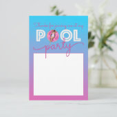 プールパーティー水カラーグラデーションドーナツ浮動小数点 サンキューカード (スタンド正面)