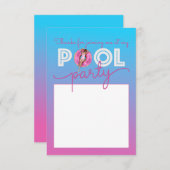プールパーティー水カラーグラデーションドーナツ浮動小数点 サンキューカード (正面/裏面)