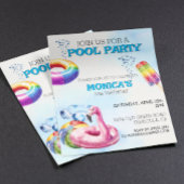 プールパーティー水カラーパーティの招待状