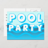 プールパーティー波 インビテーションポストカード (正面/裏面)