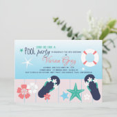 プールパーティー準備完了招待状 招待状 (スタンド正面)