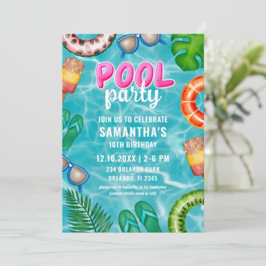 プールパーティー熱帯夏 招待状 (スタンド正面)