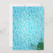 プールパーティー熱帯赤ハイビスカスフラワーズ誕生日 招待状 (裏面)