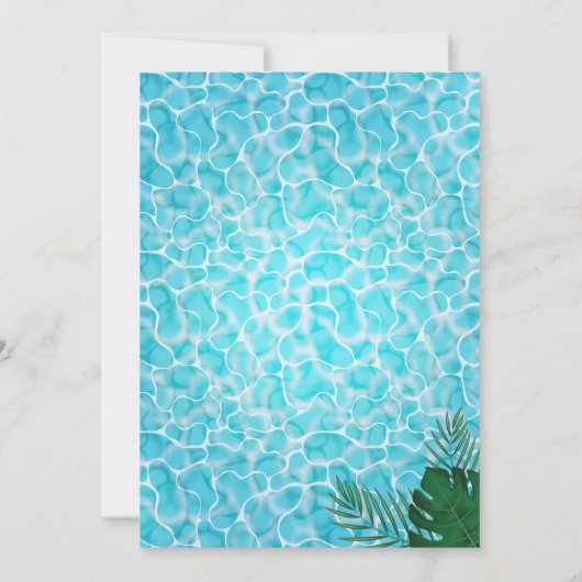 プールパーティー熱帯赤ハイビスカスフラワーズ誕生日 招待状 (裏面)