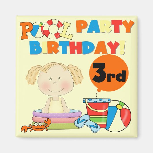 プールパーティー第3期Tシャツとギフト マグネット (正面)