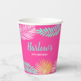 プールパーティー紙カップ |トロピカルパーティーカップ 紙コップ