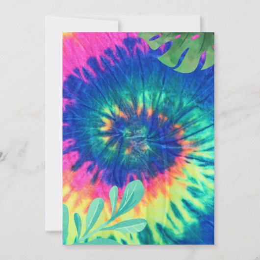 プールパーティー絞り染め招待状プール誕生日 招待状 (裏面)