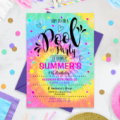 プールパーティー絞り染め招待状プール誕生日 招待状