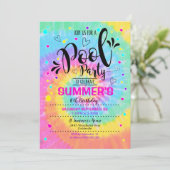 プールパーティー絞り染め招待状プール誕生日 招待状 (スタンド正面)