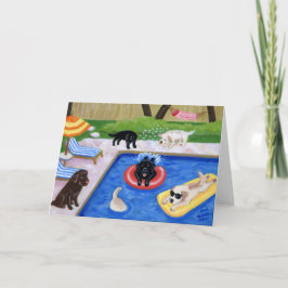 プールパーティー絵画ラブラドール カード