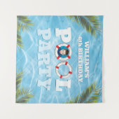 プールパーティー背景タペストリー – キッズパーティーデコール タペストリー (正面(横))