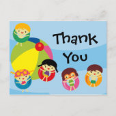 プールパーティー誕生日ありがとうはがき ポストカード (正面)