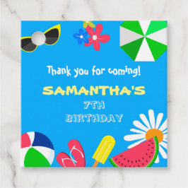 プールパーティー誕生日おもしろいブライトカラービーチ夏 フェイバータグ