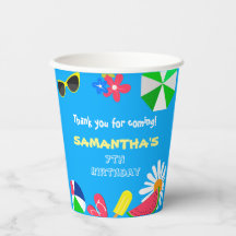 プールパーティー誕生日おもしろいブライトカラービーチ夏