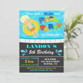 プールパーティー誕生日の招待ボーイプール招待状 招待状 (スタンド正面)
