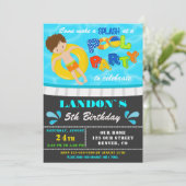 プールパーティー誕生日の招待ボーイプール招待状 招待状 (スタンド正面)