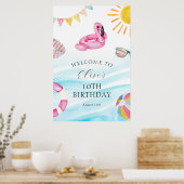 プールパーティー誕生日へようこそ ポスター (キッチン)