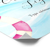 プールパーティー誕生日カスタム文字標識 ポスター (角)