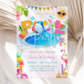 プールパーティー誕生日ガール誕生日プールパーティー 招待状