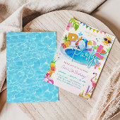 プールパーティー誕生日ガール誕生日プールパーティー 招待状