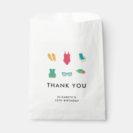 プールパーティー誕生日サマーシンプルカラフルキュート フェイバーバッグ (正面)