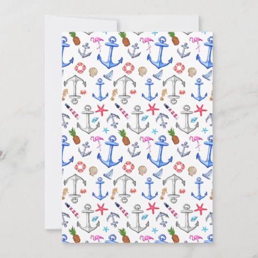 プールパーティー誕生日サマー 招待状 (裏面)