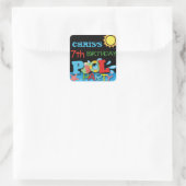 プールパーティー誕生日シール スクエアシール (バッグ)