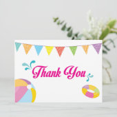 プールパーティー誕生日スプリッシュスプラッシュガール サンキューカード (スタンド正面)