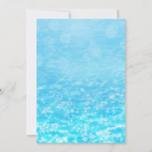 プールパーティー誕生日タイポグラフィサマー招待状 招待状 (裏面)